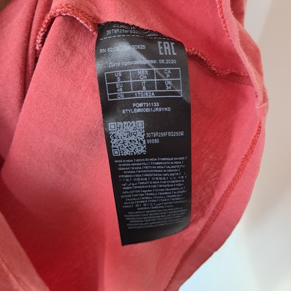 Guess | coral Pink logo mens t shirt - Picture 4 of 8